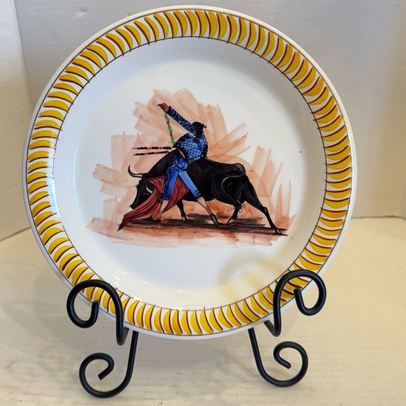 LOFISA Guadalajara Bullfighter Set of 6 Plates Matador Rare Vintage Mexico - Picture 10 of 16